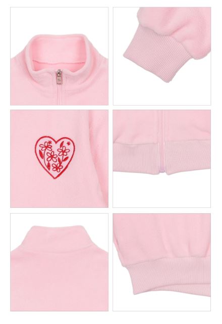 BEBEBEBE HOLIDAY Flower heart zip-up (PINK)