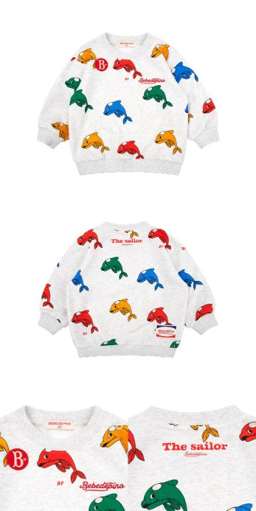 BEBE DE PINO All over dolphin baby sweatshirt
