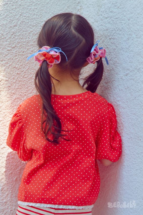 BEBEBEBE SUMMER strawberry ice cream scrunch 2pc set