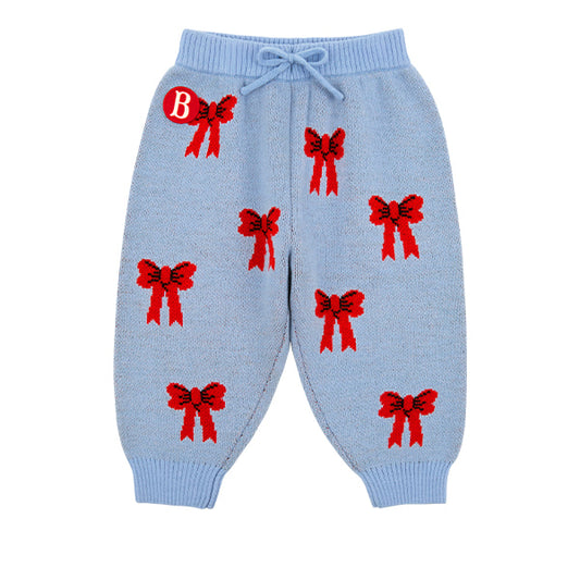 BEBE DE PINO All over ribbon baby sweater pants