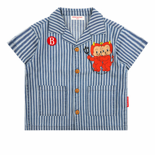 BEBE DE PINO Little demons stripe denim shirt