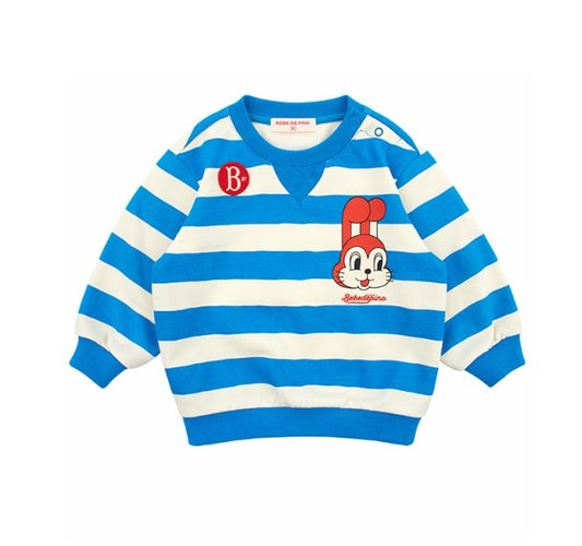BEBE DE PINO Merci bunny baby stripe sweatshirt