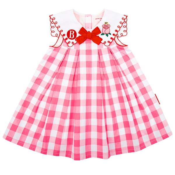 BEBE DE PINO Rose baby check sailor collar dress
