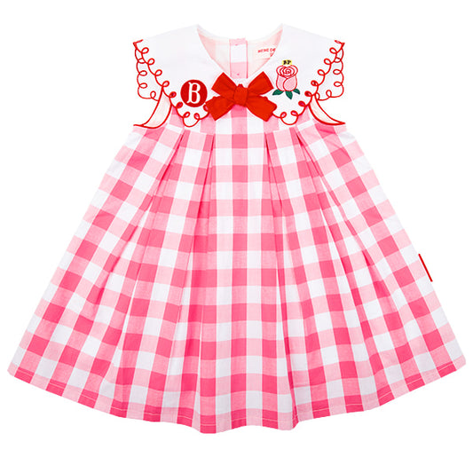 BEBE DE PINO Rose baby check sailor collar dress