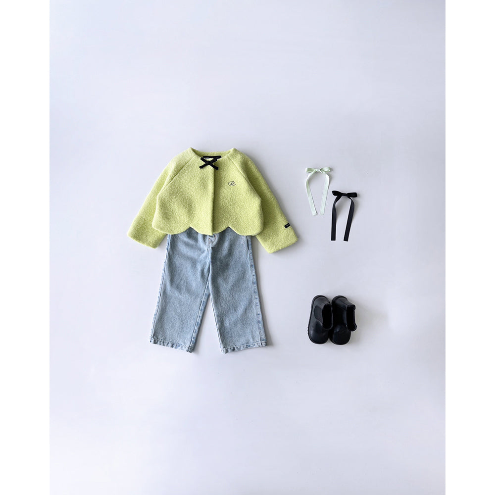 ROANJANE flower powder denim pants