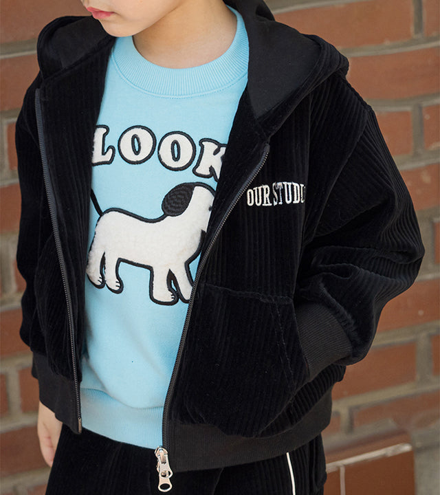 I LOVE J My studio velour hoodie zip-up