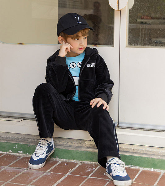 I LOVE J My studio velour hoodie zip-up