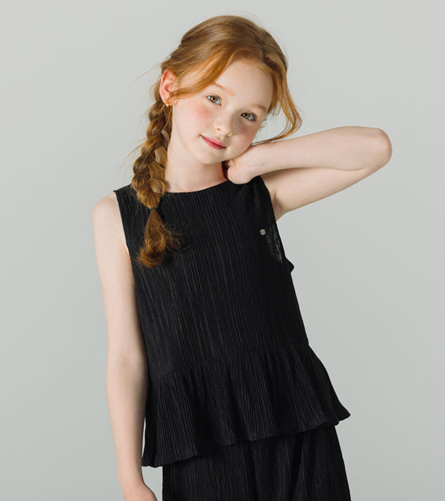 I LOVE J jude pleated top (Black)