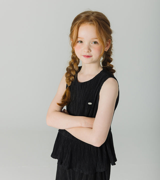 I LOVE J jude pleated top (Black)