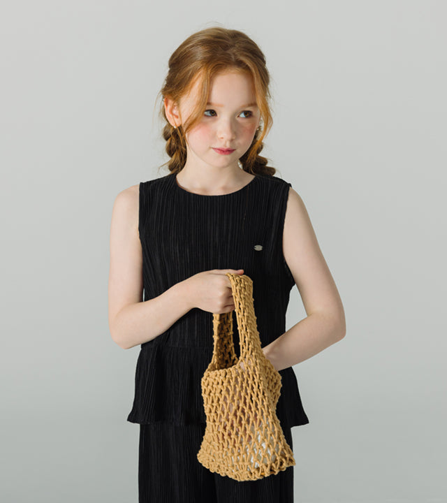 I LOVE J jude pleated top (Black)