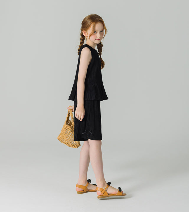 I LOVE J jude pleated top (Black)