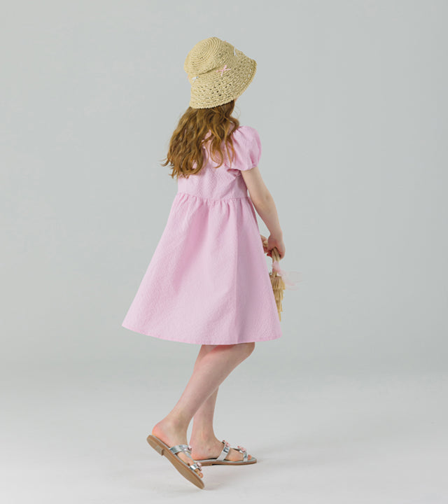 I LOVE J sharad back ribbon seersucker dress
