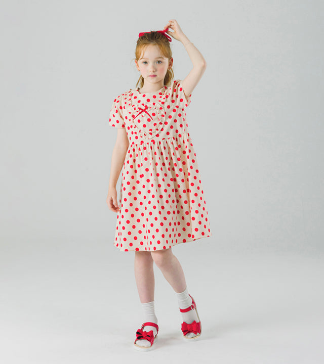 I LOVE J tora polka dot ribbon dress