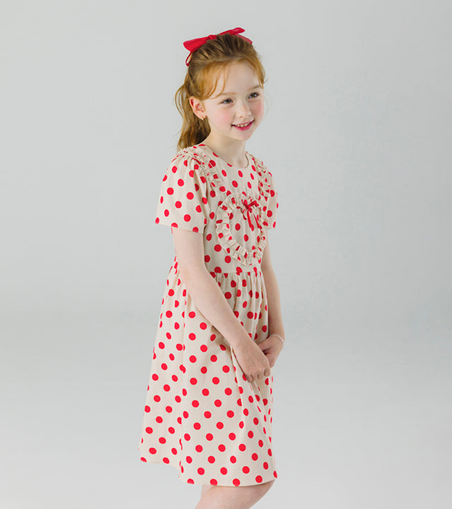 I LOVE J tora polka dot ribbon dress
