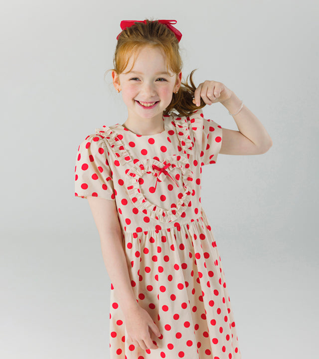I LOVE J tora polka dot ribbon dress