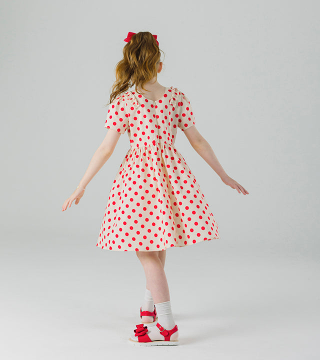 I LOVE J tora polka dot ribbon dress