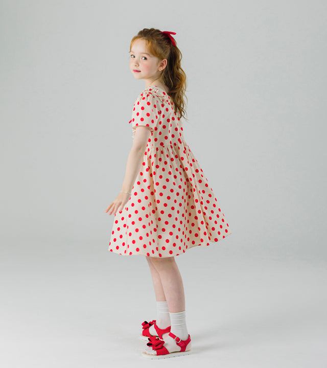 I LOVE J tora polka dot ribbon dress