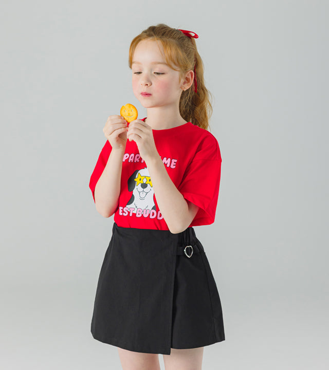 I LOVE J fuscha heart wrap skirt