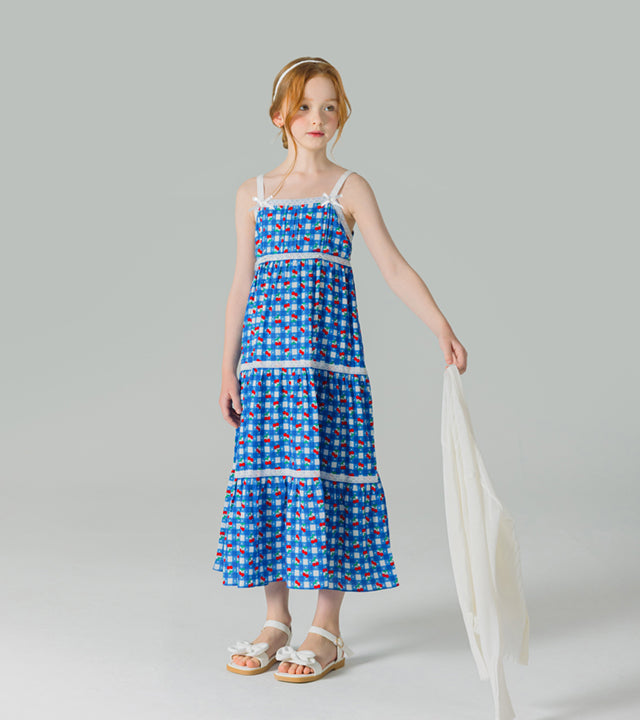 I LOVE J menu cherry sleeveless long dress