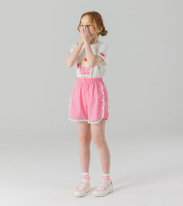 I LOVE J erly frill lightweight shorts