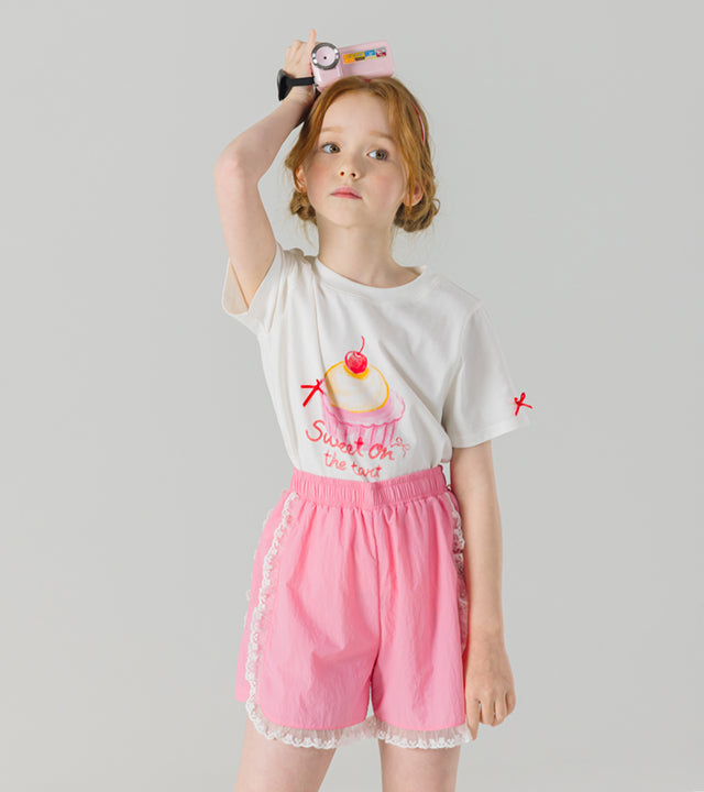 I LOVE J erly frill lightweight shorts