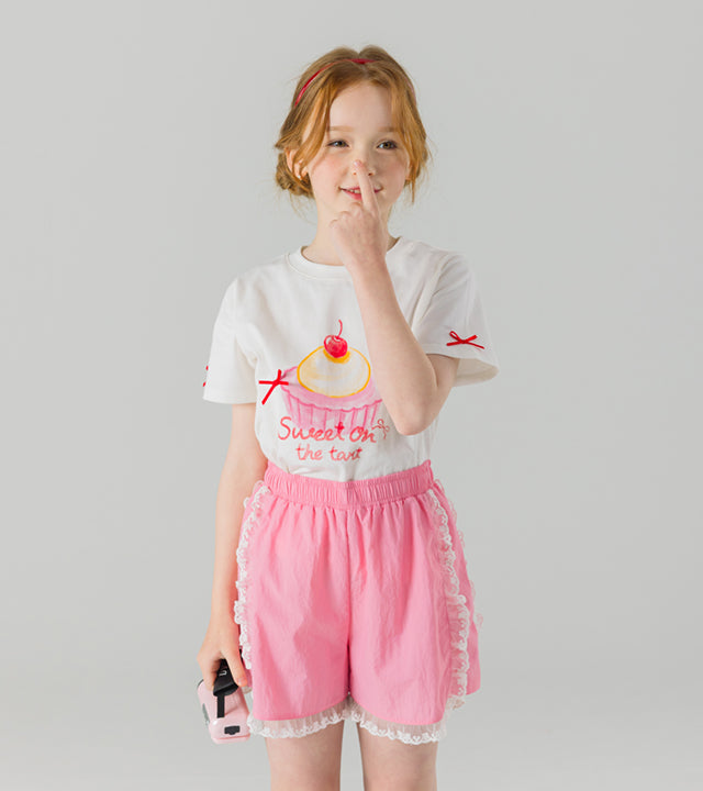 I LOVE J erly frill lightweight shorts
