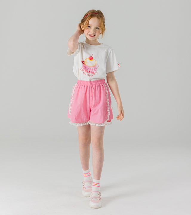 I LOVE J erly frill lightweight shorts