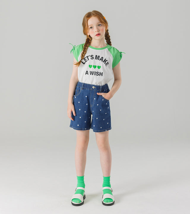 I LOVE J heartslet heart denim short