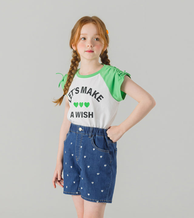 I LOVE J heartslet heart denim short