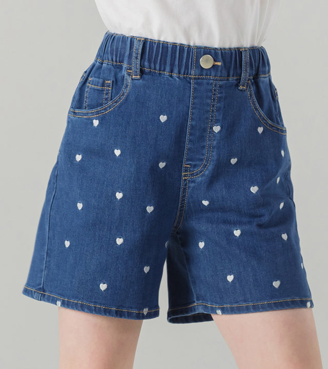I LOVE J heartslet heart denim short