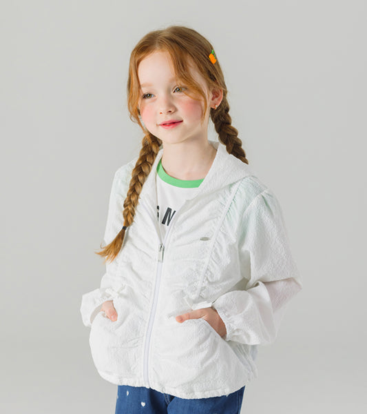 I LOVE J kirit shirred windbreaker