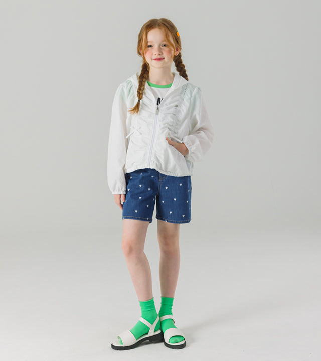 I LOVE J kirit shirred windbreaker