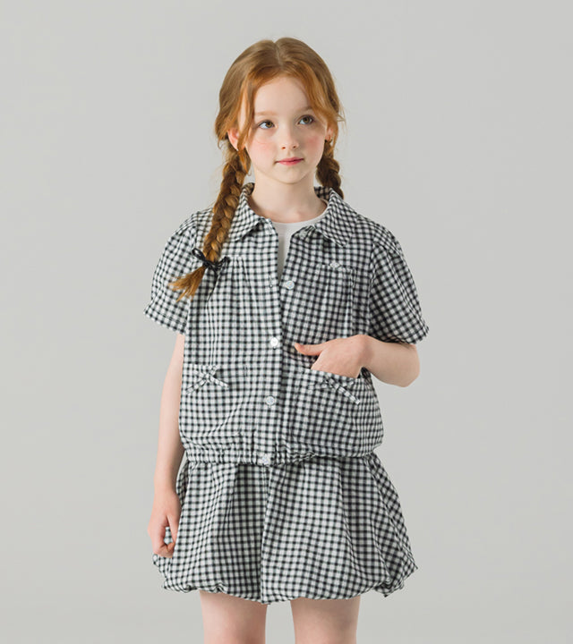 I LOVE J tesper check skirt set