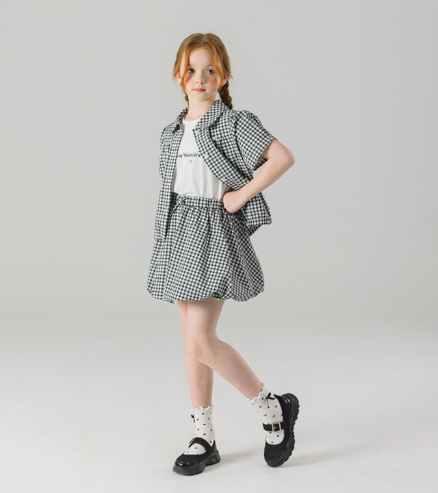 I LOVE J tesper check skirt set