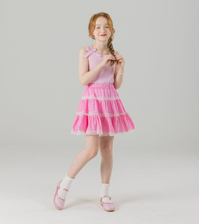 I LOVE J grang ribbon rib top
