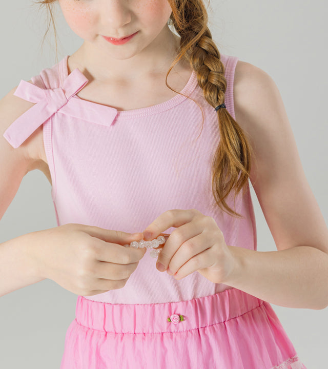 I LOVE J grang ribbon rib top