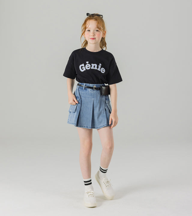 I LOVE J muit cargo denim wrap skirt pants