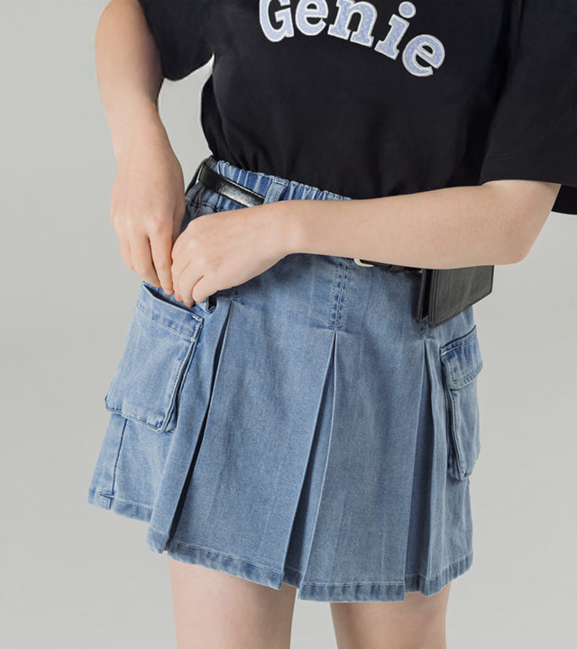 I LOVE J muit cargo denim wrap skirt pants