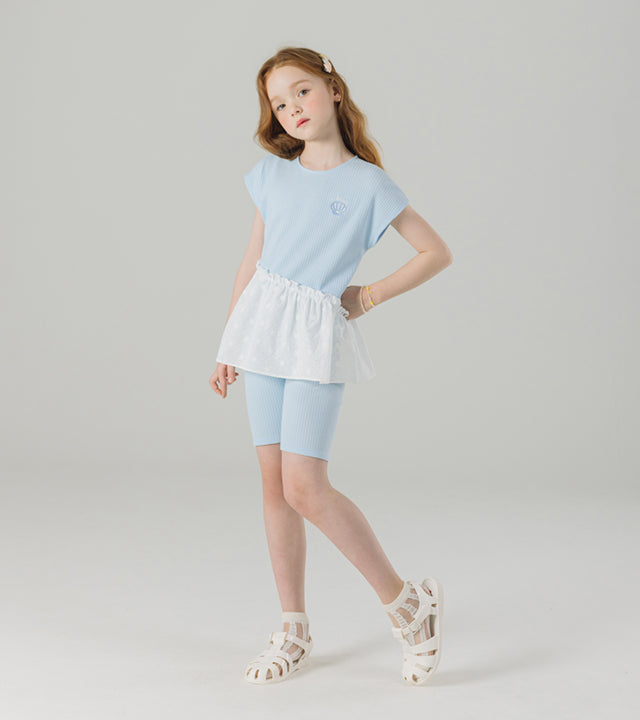 I LOVE J clam ribbed 2pc set