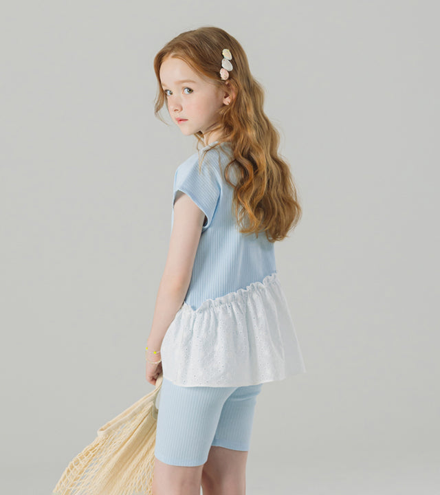 I LOVE J clam ribbed 2pc set