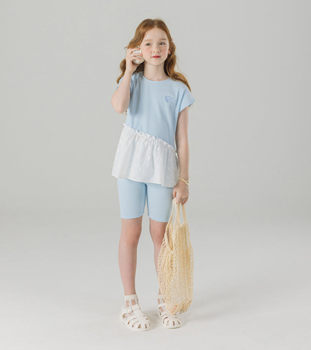 I LOVE J clam ribbed 2pc set