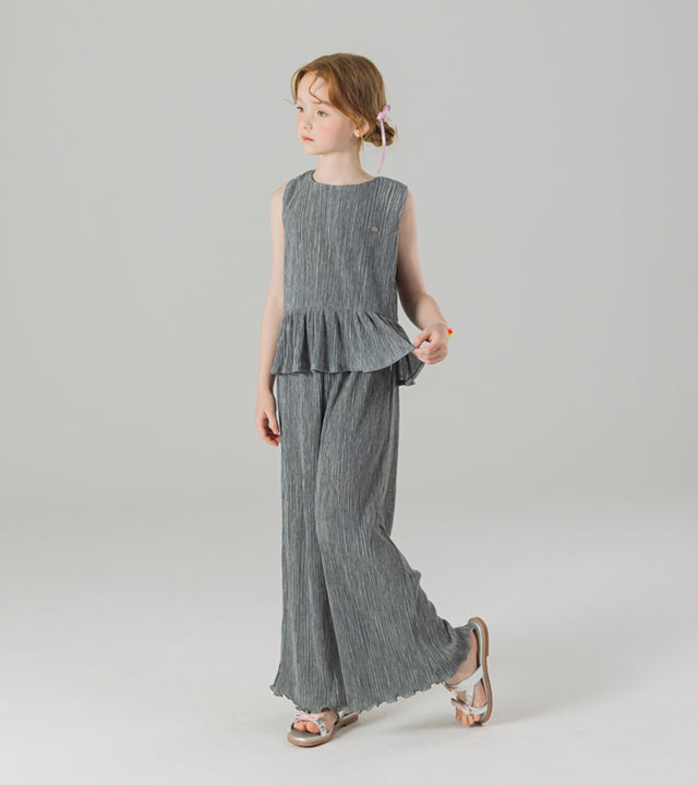 I LOVE J jude pleated sleeveless top (Grey)