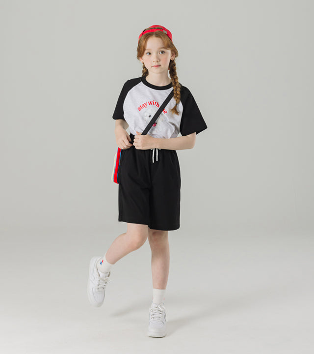 I LOVE J stay dog color-block 2pc set
