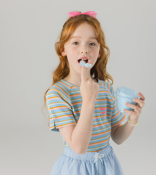 I LOVE J witry stripe rib top