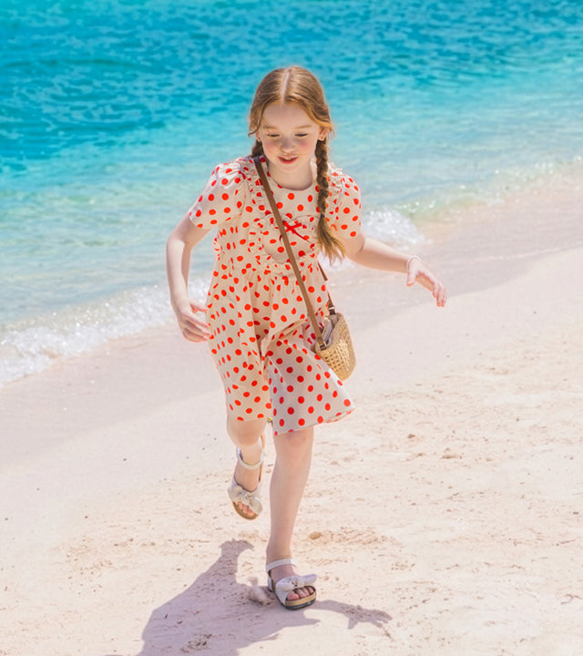 I LOVE J tora polka dot ribbon dress