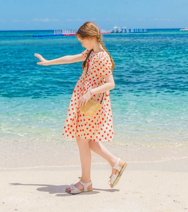 I LOVE J tora polka dot ribbon dress