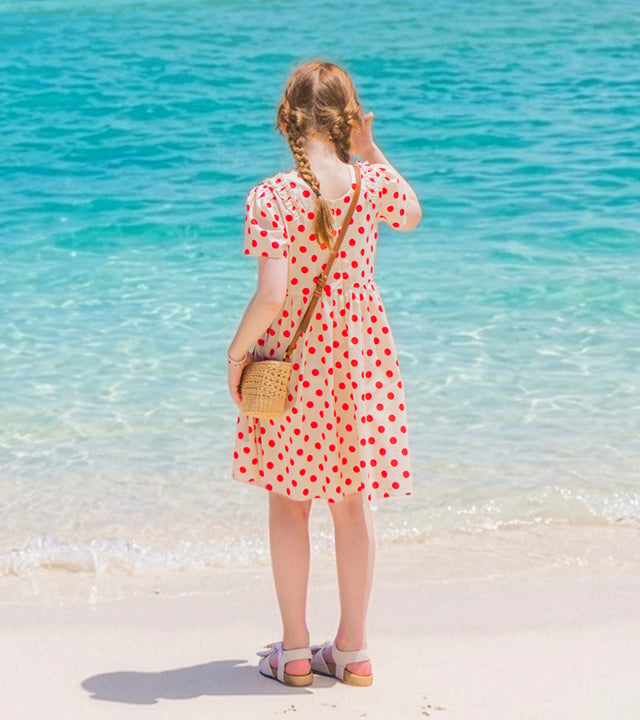 I LOVE J tora polka dot ribbon dress