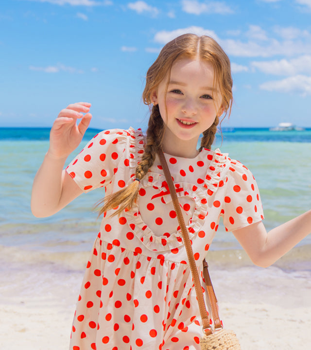 I LOVE J tora polka dot ribbon dress