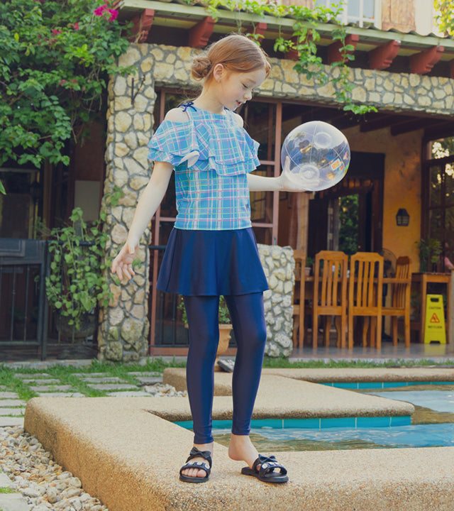 I LOVE J encoco plaid rashguard set