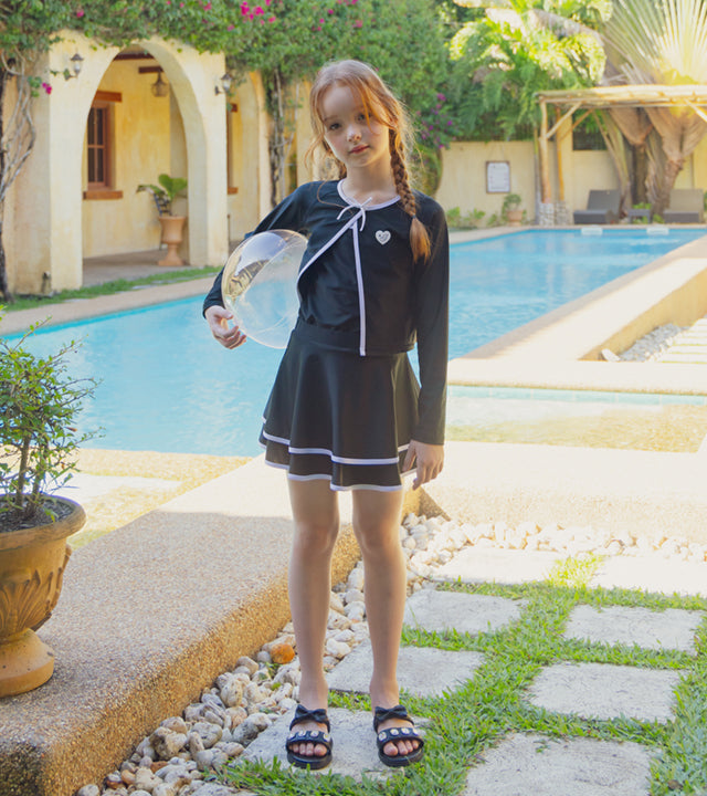 I LOVE J lote ribbon rashguard set